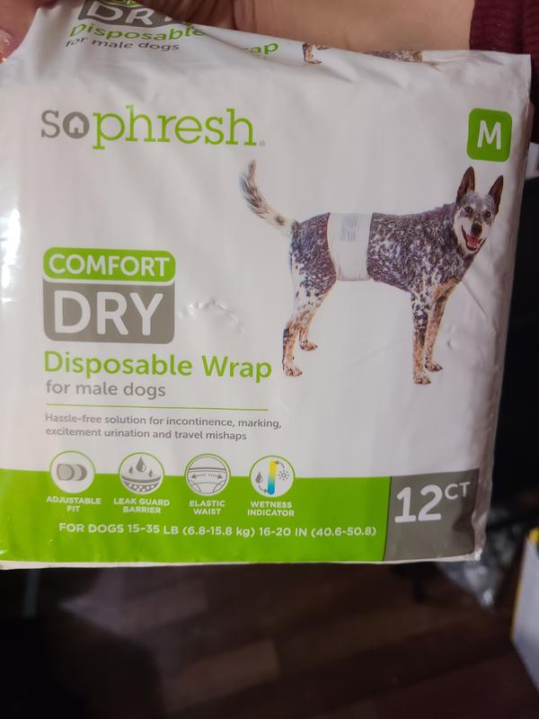 Sophresh Dry Comfort Pañal Desechable para Perro Macho, Grande