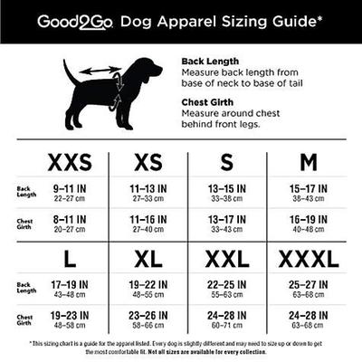 Good2go front walking on sale harness size chart