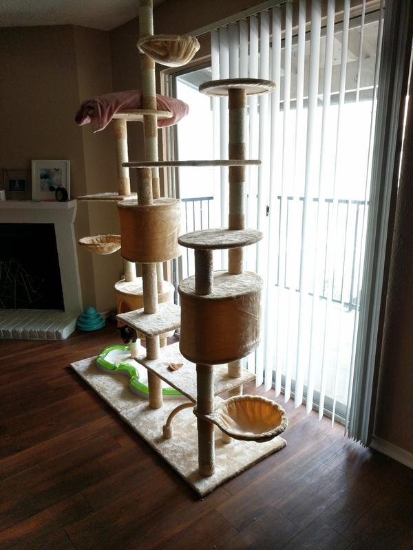 Go Pet Club Beige 106 Cat Tree with Ladders Condos and Side Baskets Petco