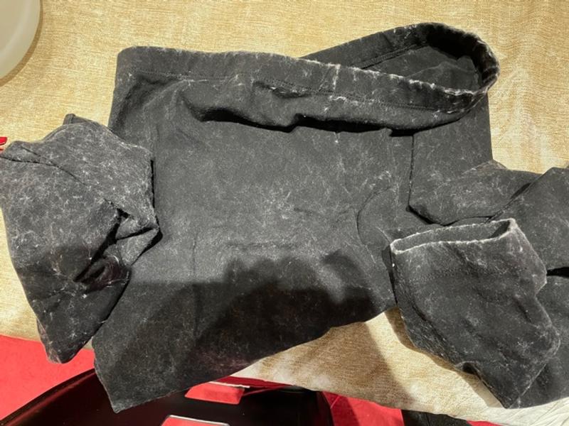 My Black Leggings covered in the throw's fibers!