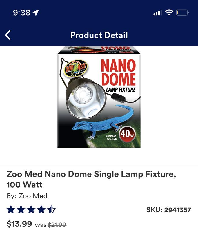 Zoo med nano dome lamp clearance fixture