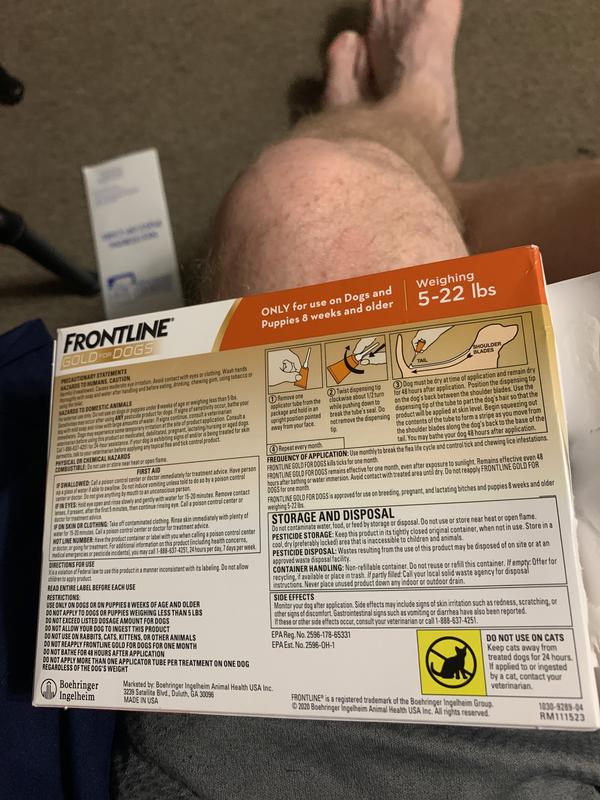 Frontline gold clearance for dogs instructions