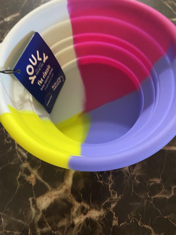 YOULY Color Swirl Silicone Dog Bowl, 3 Cups