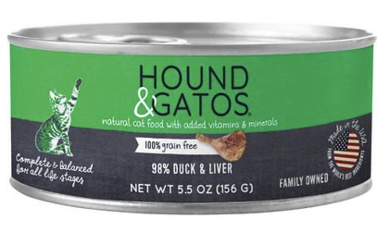 Hound Gatos Grain Free Duck Liver Wet Cat Food 5.5 oz. Case
