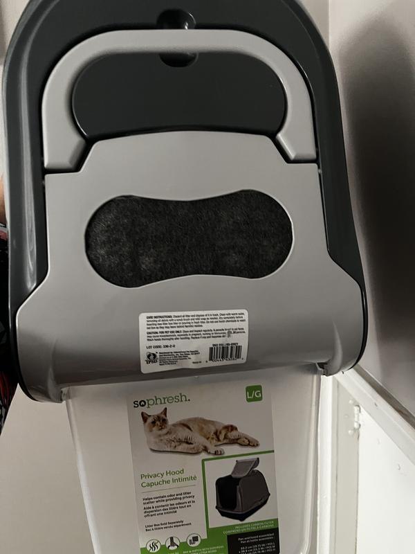 So Phresh Grey Flip Top Cat Litter Box Hood, 19.75" L X 14.75" W X 15.3