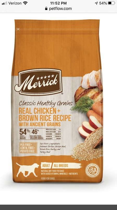 Merrick dog food with grain best sale