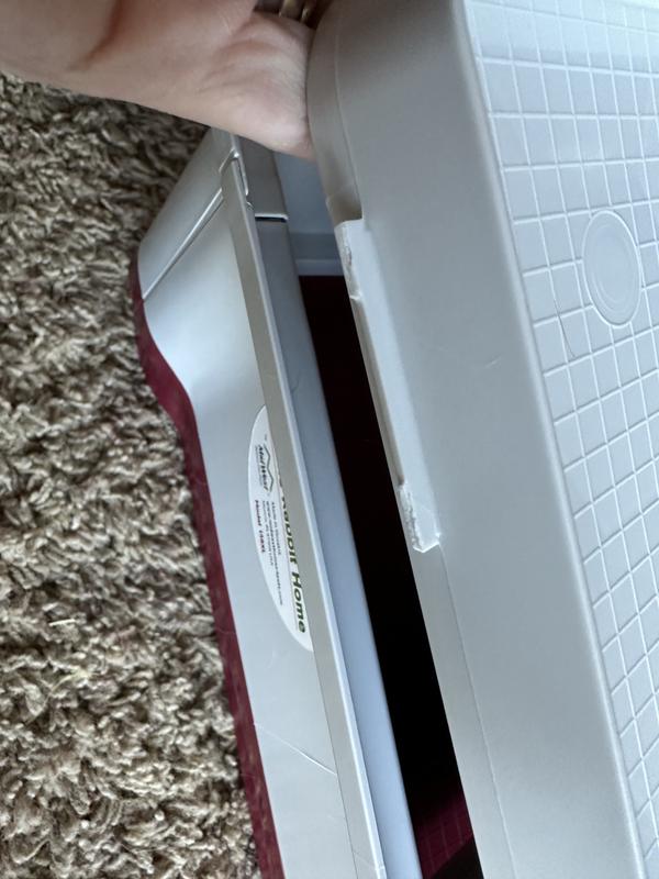 Maroon base has broken fitting area. The second level platform is missing a critical tab that the actual cage sits on to keep it down. With it missing my rabbit can push up under it and get her head caught!