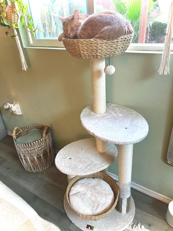 PetPals Group Pharaoh Multi-Level Handwoven Cat Tree with Recycled ...