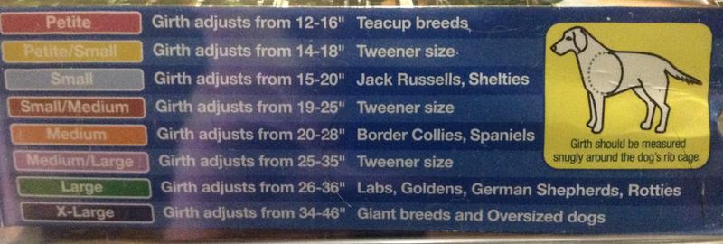 easy walk harness sizing