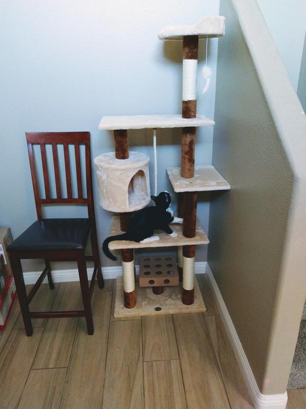 Go Pet Club Beige 67" Cat Tree with IQ Box & Condo