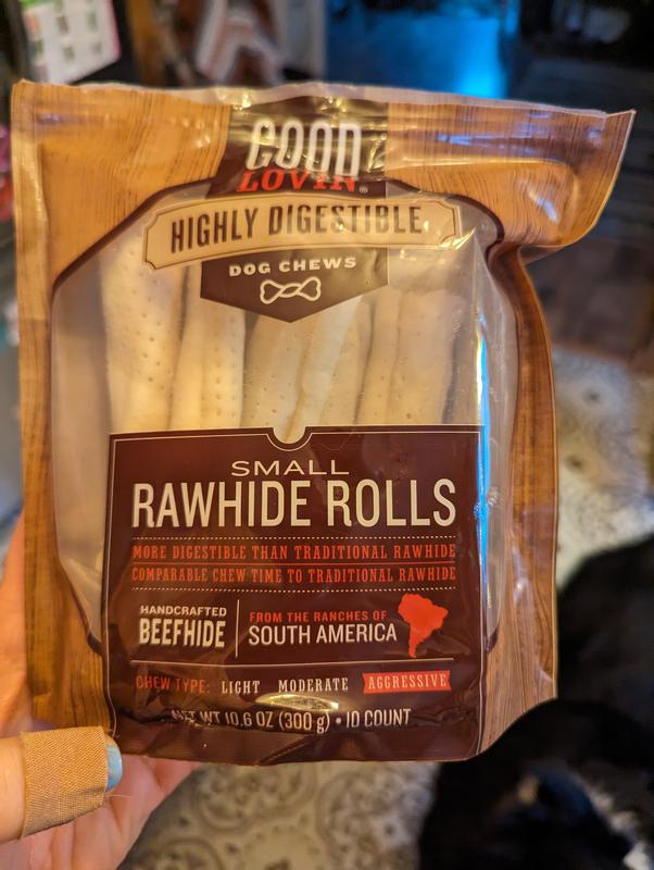 Highly digestible outlet rawhide