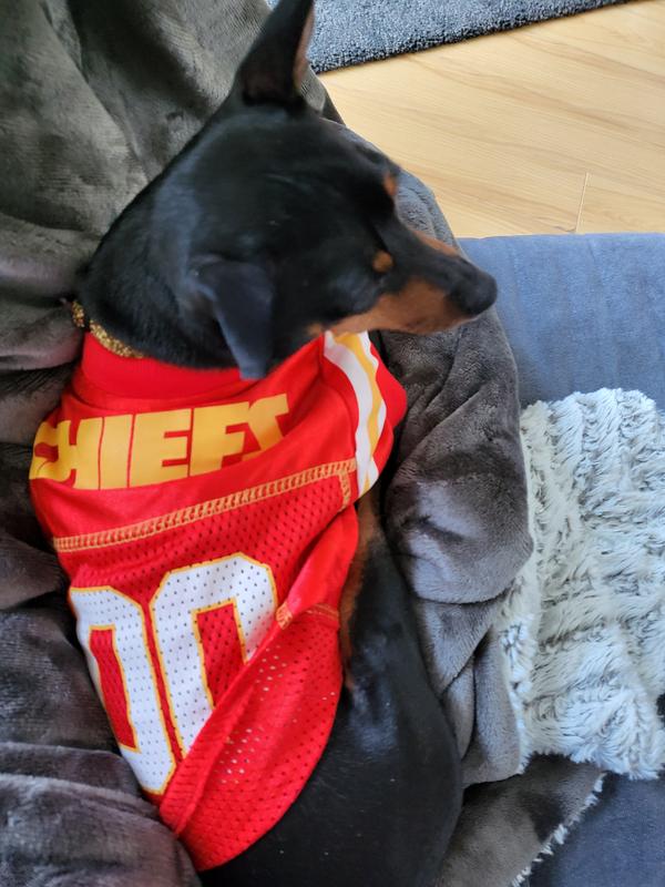 Pets First Kansas City Chiefs Medium Stripe Dog T-Shirt | Petco