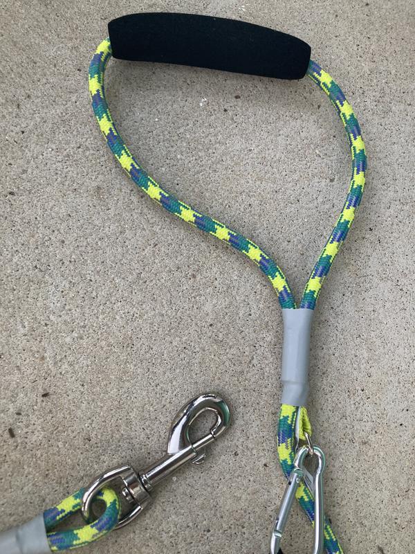 YOULY Reflective Comfort Grip Dog Leash 5ft Yellow & Blue
