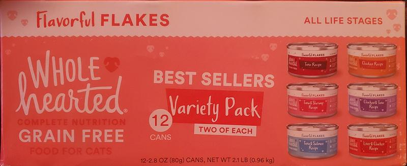 WholeHearted Grain Free Best Sellers Flakes Wet Cat Food Variety