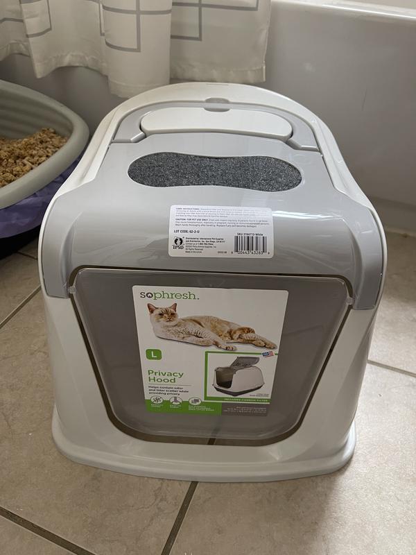 So Phresh Flip Top Cat Litter Box Hood with Odor Filter & Door