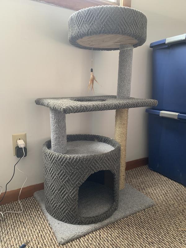 EveryYay Lookout Loft 4-Level Cat Tree with Hideaway for Large Cats, 36 ...