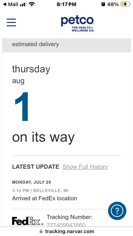 Original delivery date was the 25th