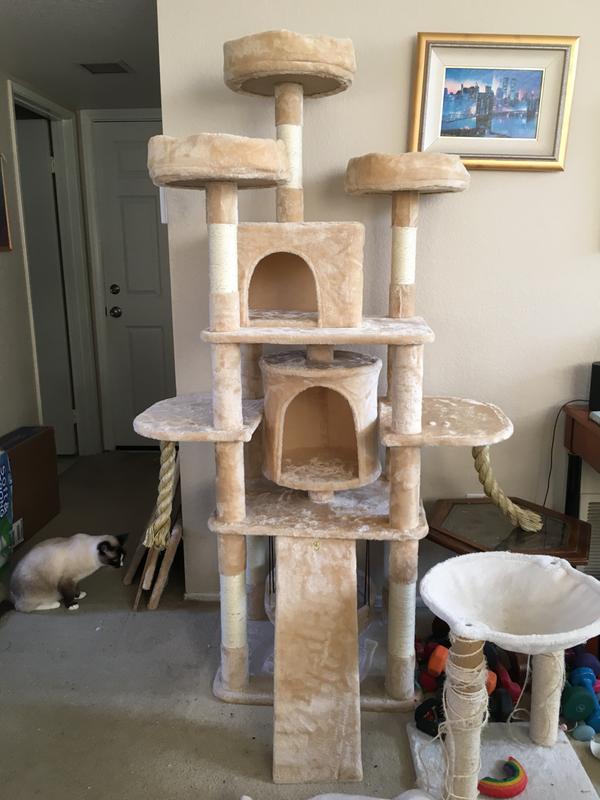 Go Pet Club Jungle Rope Cat Tree House with Sisal Covered Scratchers ...