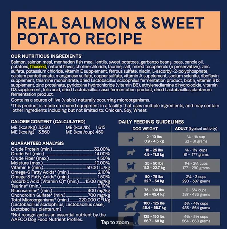 Canidae Pure Real Salmon & Sweet Potato Recipe Adult Dry Dog Food, 4 lbs.