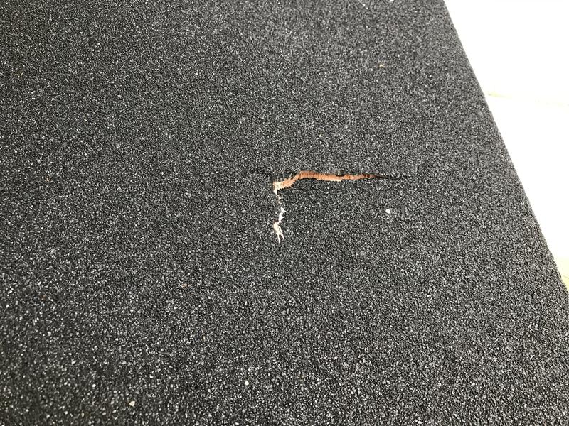 Roof damaged