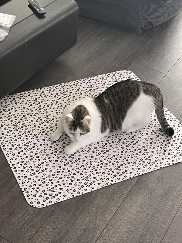 Cheetah pet food mat by Uniklook, Waterproof, Large Size