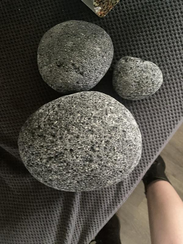 One small, medium, and large rock. You only get one large but a couple medium and small.