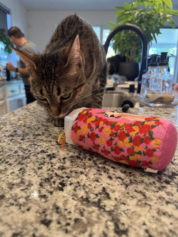 Bootique Plush Pink Candle Cat Kicker Toy, Small | Petco