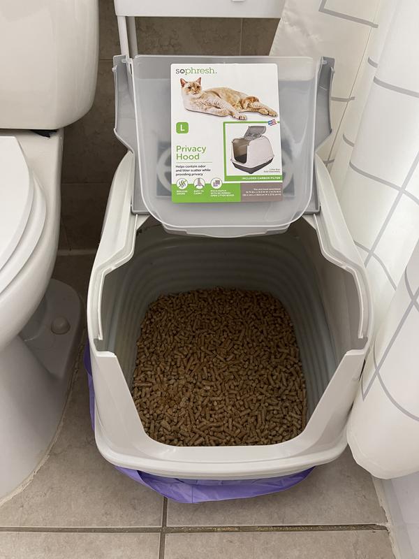 So Phresh Flip Top Cat Litter Box Hood with Odor Filter & Door