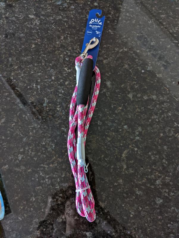 YOULY Pink Reflective & Comfort Grip Dog Leash 5 ft
