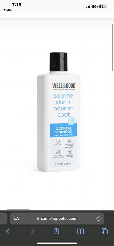 Well Good Oatmeal Cat Shampoo 8 fl. oz. Petco