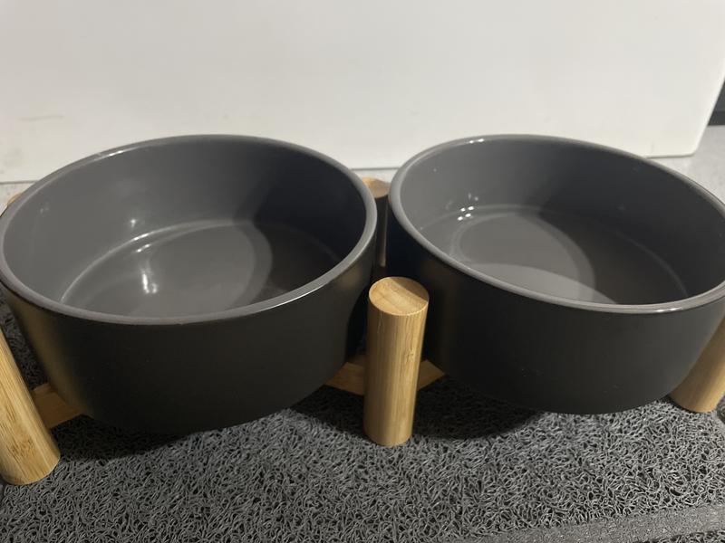 Pet Adobe Pet Adobe Modern Double Elevated Dog Bowls, Black 177748ZMA