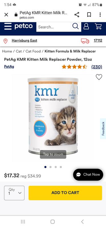 Gnc kitten milk on sale replacer