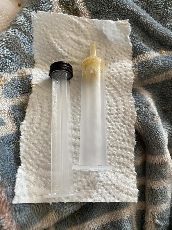 Tube after feeding. No measurements