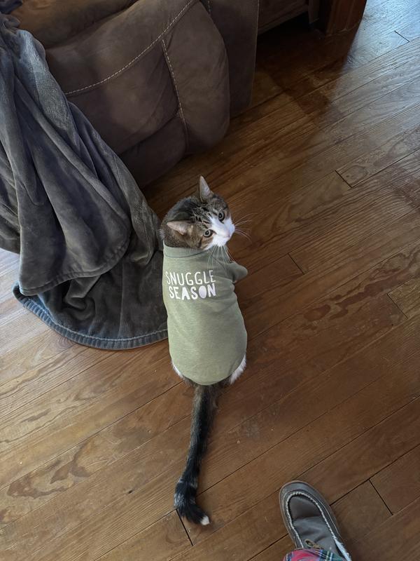 Edgar showing off his new threads.