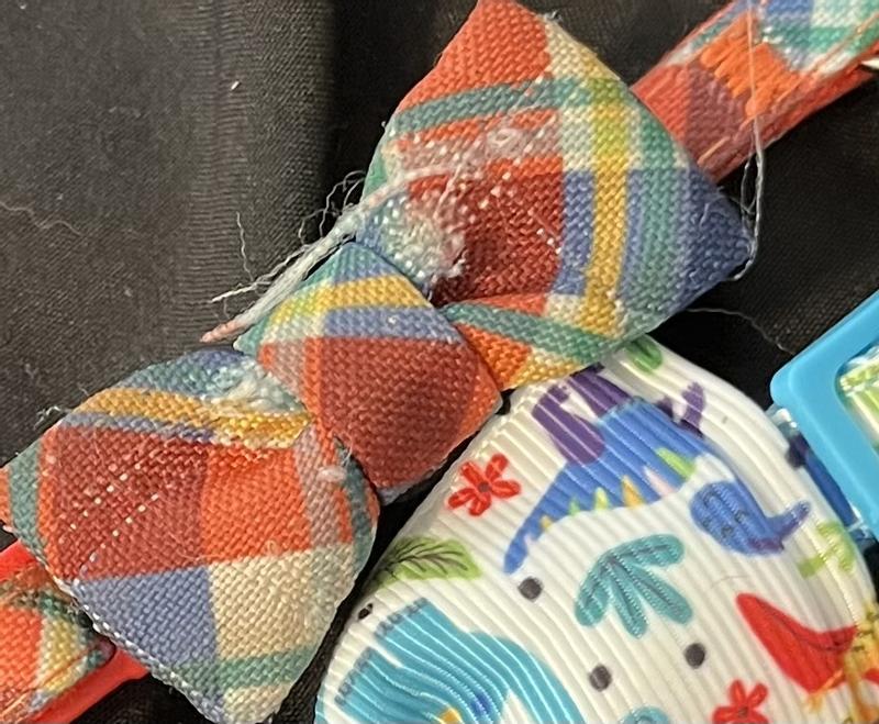It hasn’t even been a week and it’s (the red plaid one) is already damaged and my kitten doesn’t mess it as he can’t even get to it when he is wearing it.