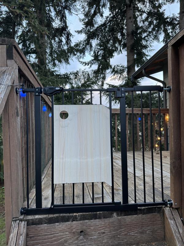 Door blocking entrance to patio