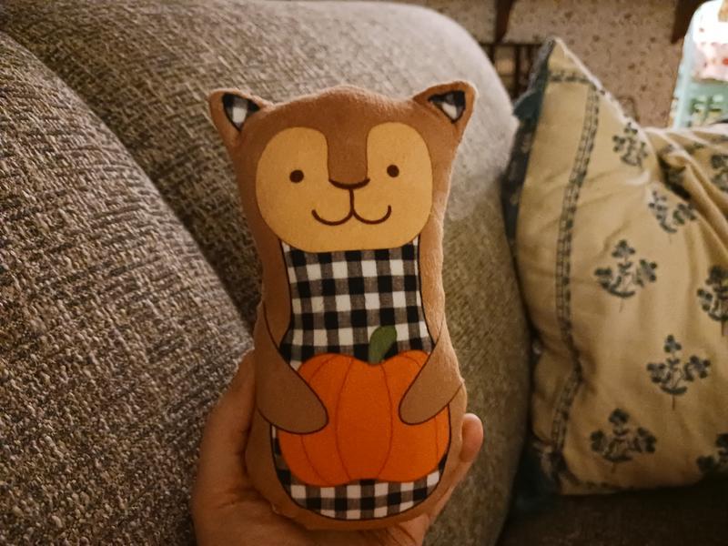 Leaps & Bounds squirrel with pumpkin plush