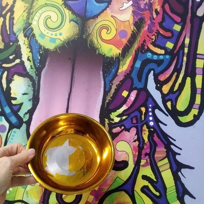 Gold-colored film peels