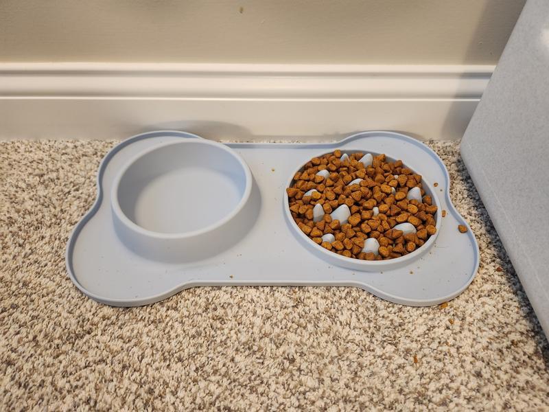 Metal water bowl removed as they leave toy mouses in the water when left unsupervised.