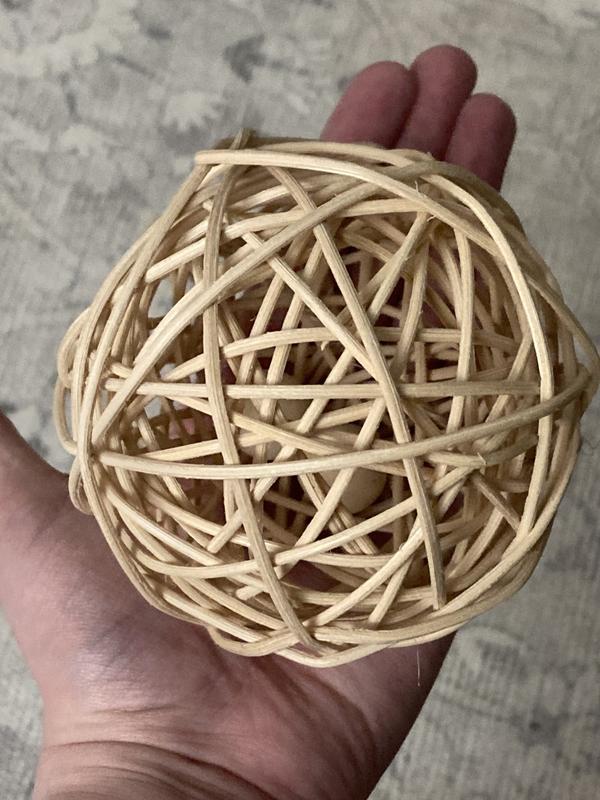 As you can see the toy is a good size but unfortunately the ball it’s made of very brittle material that can splinter easily.