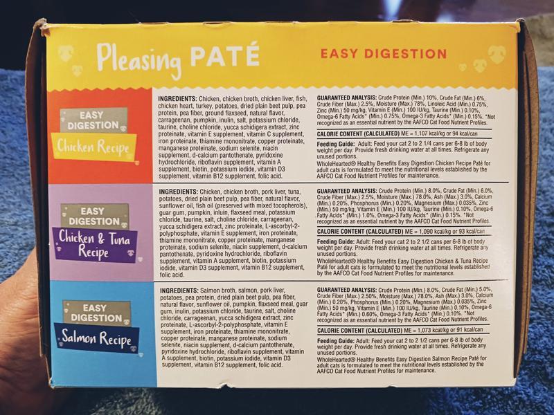 Easy digestion paté packaging (back)