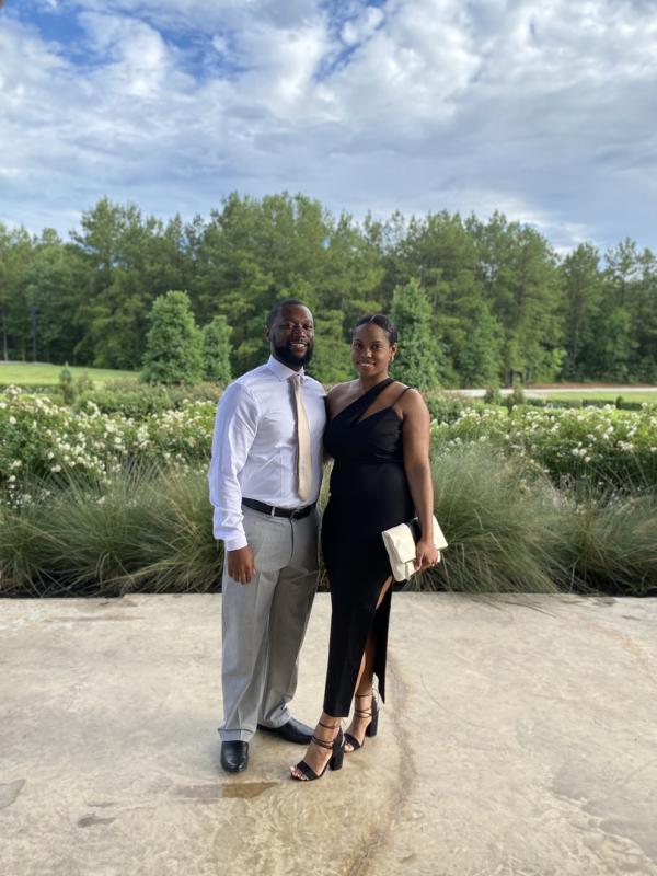 Customer photo for "Compliments all night for this well-fitting dress!"
