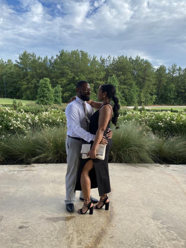 Customer photo for "Compliments all night for this well-fitting dress!"
