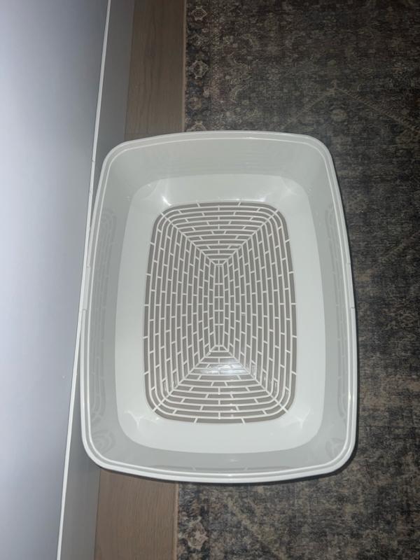ExquisiCat White Tan Sifting Litter Box