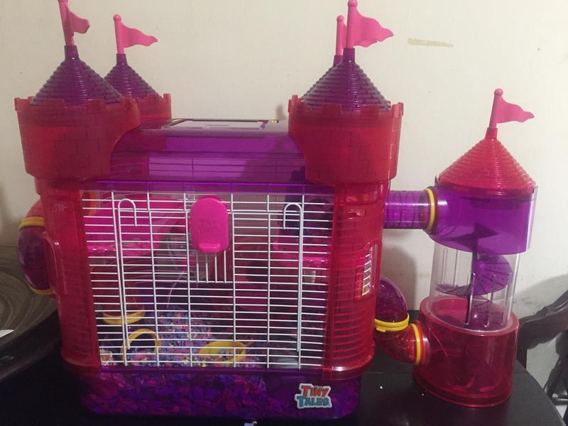 pink castle hamster cage