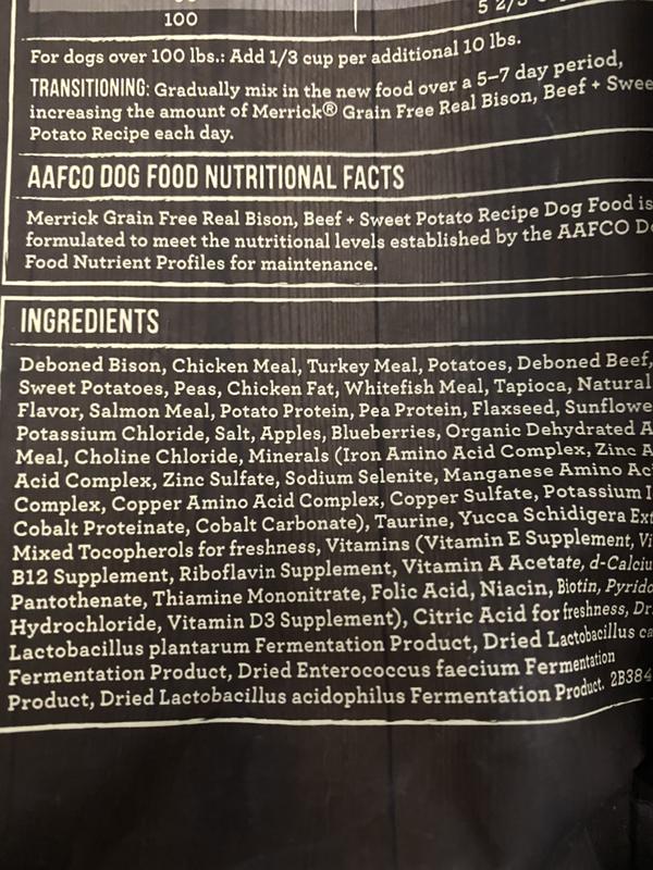 Is merrick dog store food aafco approved