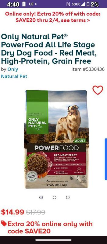 PowerFood Red Meat Feast Dog Food Only Natural Pet