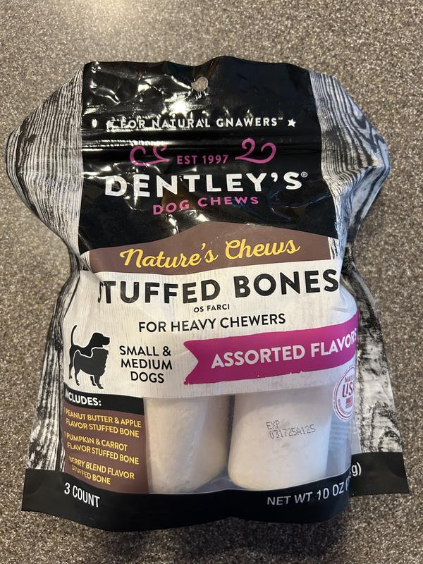 Dentley s Nature s Chews Small Filled Femur Bone Dog Chew 3 Count