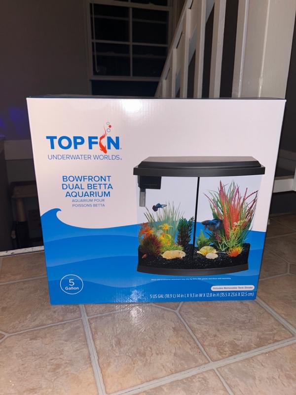 Top Fin Split Bowfront Aquarium 5 Gallon