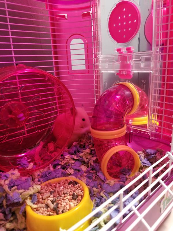 pink castle hamster cage